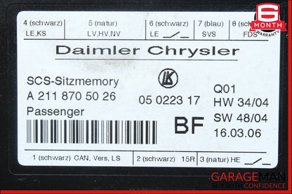03-11 Mercedes CLS500 GL450 ML550 Front Right Passenger Side Seat Control Module