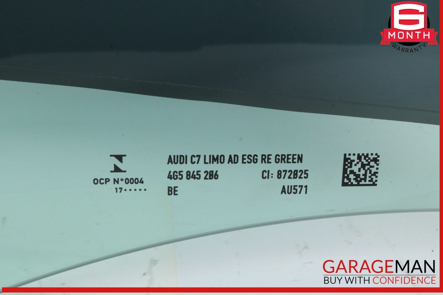 12-18 Audi A6 Rear Right Side Door Window Auto Glass OEM