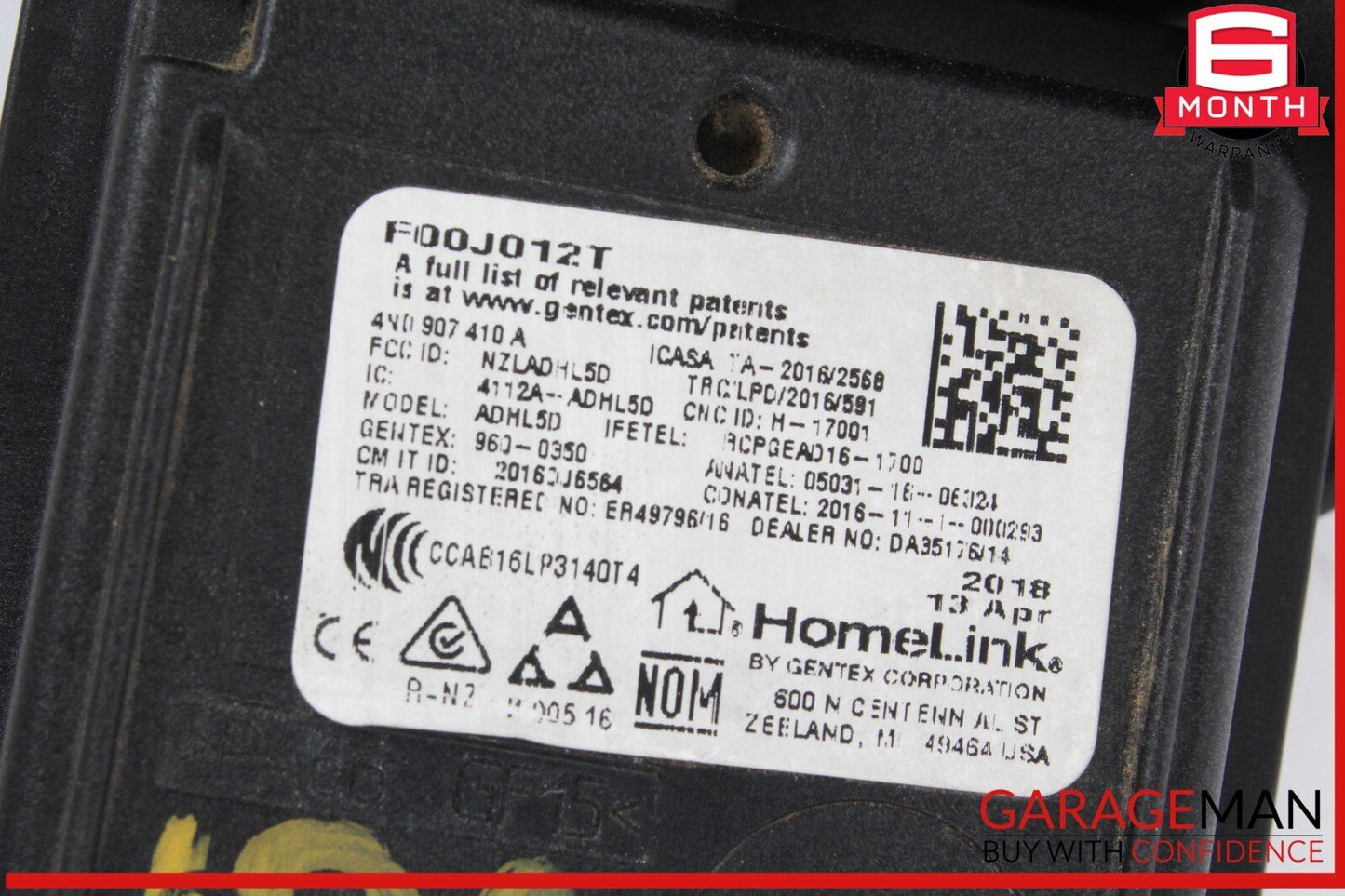 17-19 Audi Q7 Homelink Garage Door Opener Control Module Unit 4N0907410A OEM