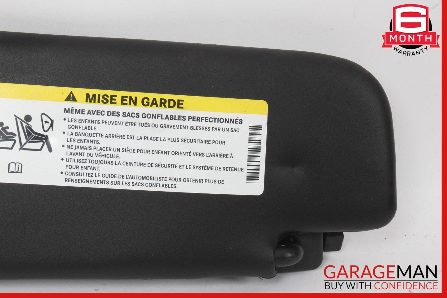 12-17 Fiat 500E Front Right Passenger Side Sun Visor Sunvisor Black OEM