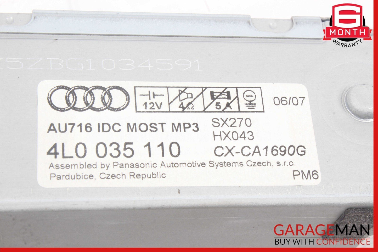 07-09 Audi Q7 4L CD Disc Changer Receiver Unit 4L0035110 OEM