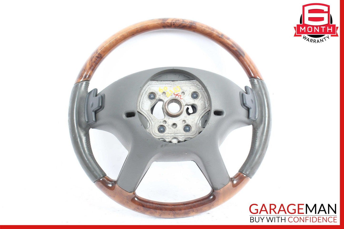 07-10 Mercedes CL550 S550 4 Spoke Steering Wheel Gray w/ Paddles Assy Wood
