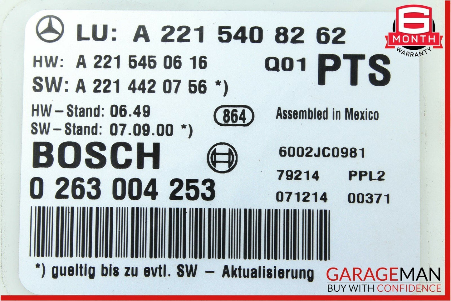 07-09 Mercedes S550 CL63 AMG Parking Back Up Reverse Distance Control Module OEM
