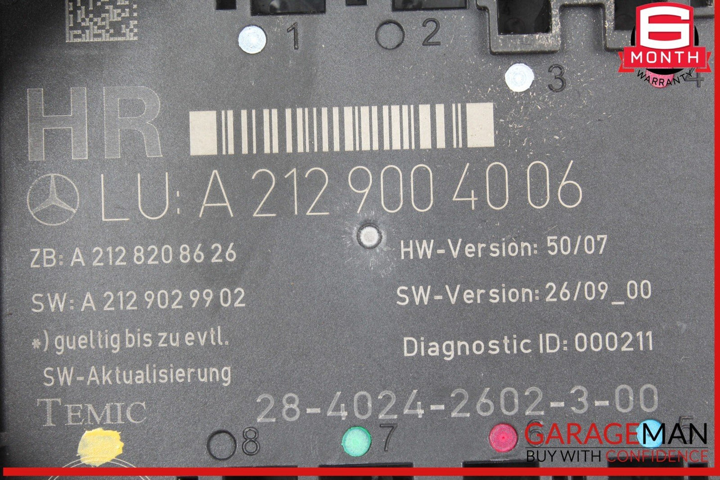 08-14 Mercedes W204 C300 C250 Rear Right Passenger Side Door Control Module OEM