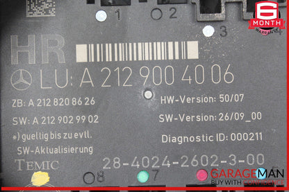 08-14 Mercedes W204 C300 C250 Rear Right Passenger Side Door Control Module OEM