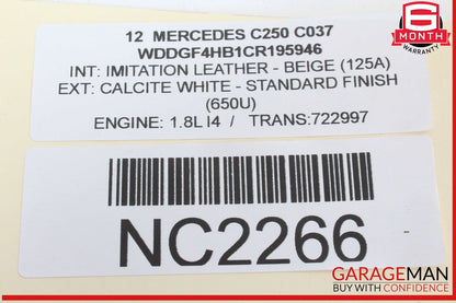 08-14 Mercedes W204 C250 C300 E350 Rear Right Door Lock Latch Actuator OEM