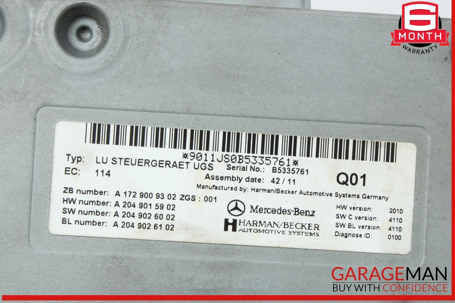 10-18 Mercedes X204 GLK350 Communication Interface Module 1729009302 OEM