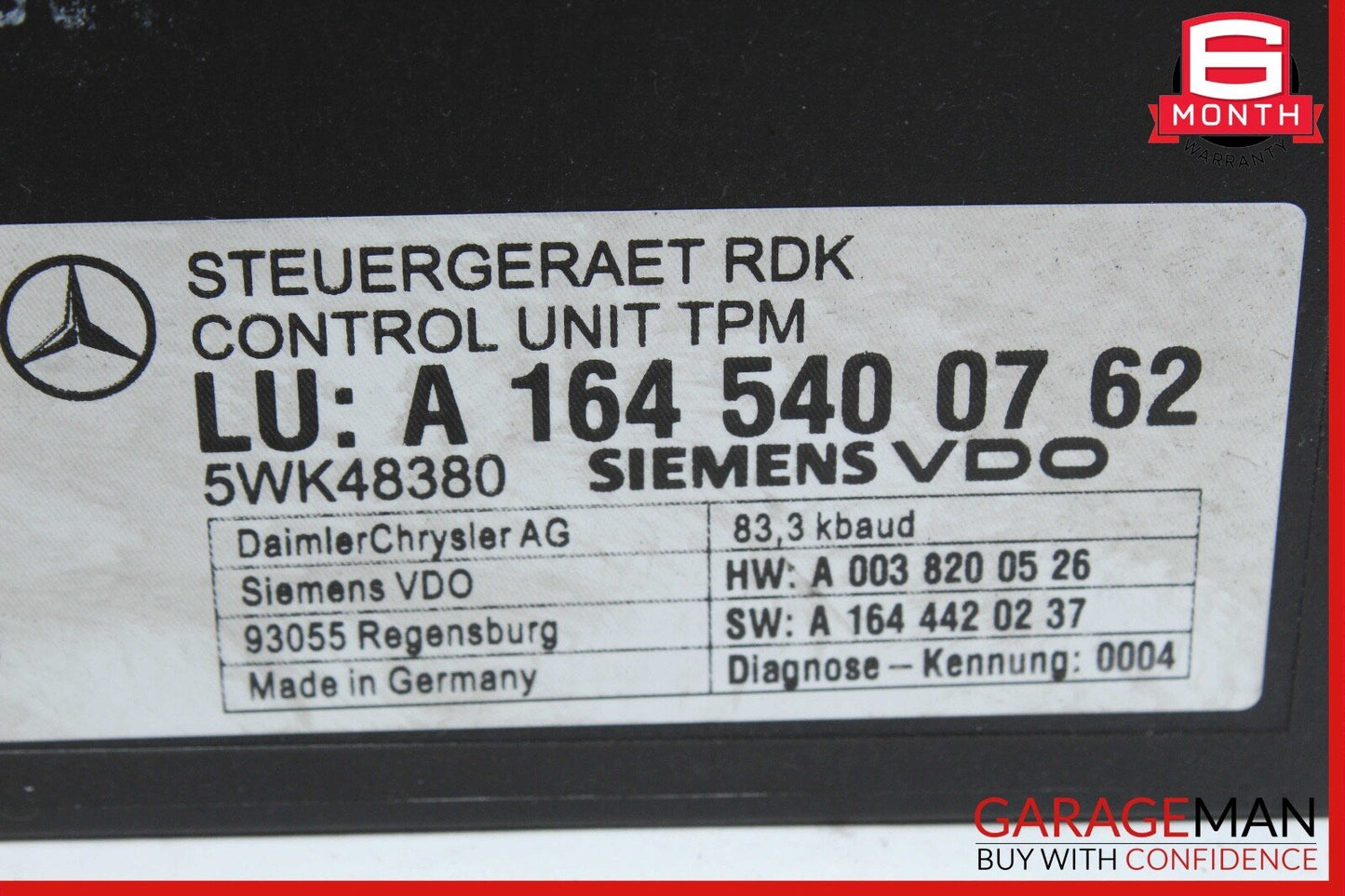 07-13 Mercedes X164 GL450 4MATIC TPMS Tire Pressure Control 1645403762 OEM
