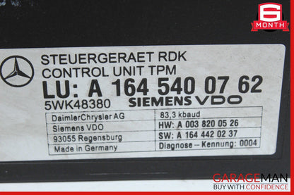07-13 Mercedes X164 GL450 4MATIC TPMS Tire Pressure Control 1645403762 OEM
