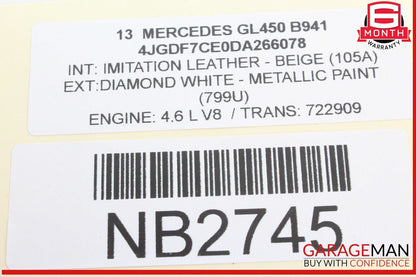 12-19 Mercedes X166 GL450 GL550 Front Left Side Speaker Door Mirror Cover OEM