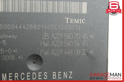 07-13 Mercedes W221 S550 CL550 Central Gateway Computer Control Module Unit