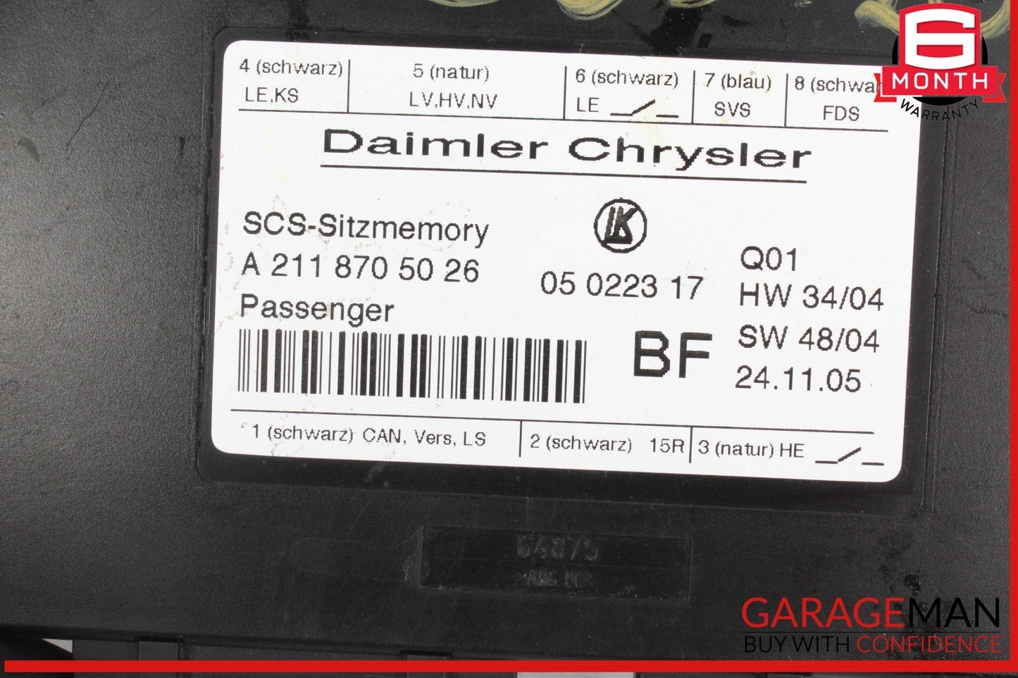 03-12 Mercedes W219 CLS500 E550 ML350 Front Right Seat Control Module OEM