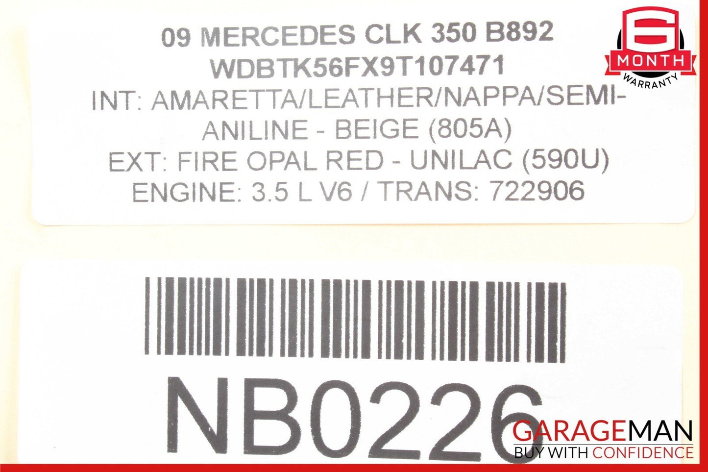 06-09 Mercedes W209 CLK350 C230 C280 A/C Air Conditioning Compressor 0012305611