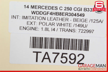 08-14 Mercedes W204 C250 C300 Rear Left Door Window Regulator Motor OEM
