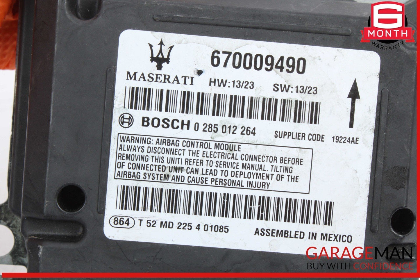 14-17 Maserati Quattroporte S Restraint Sensor Control Module Unit 670009490 OEM