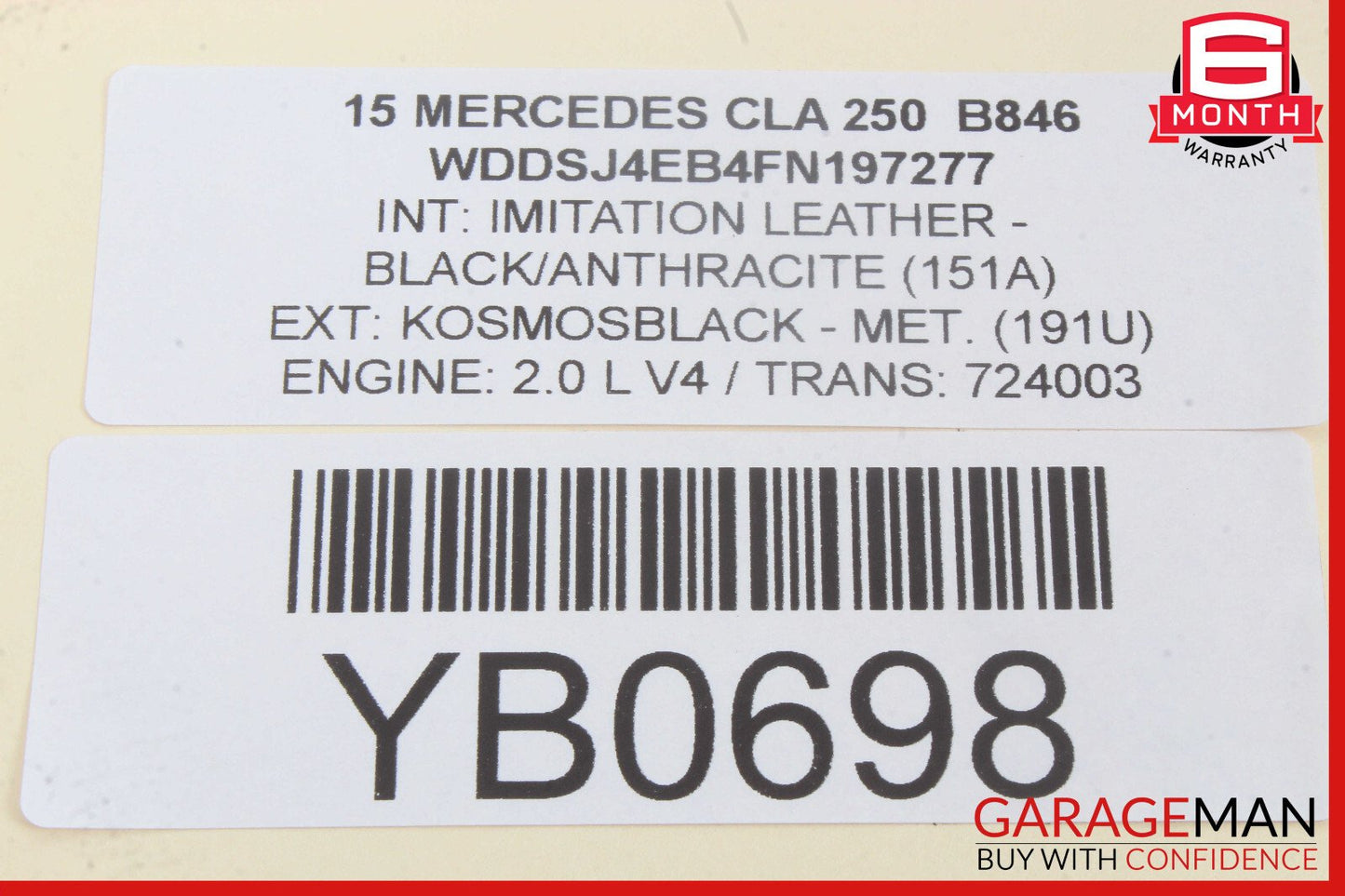 15-20 Mercedes W117 CLA250 Front Right Instrument Panel Cover 1178600302 OEM