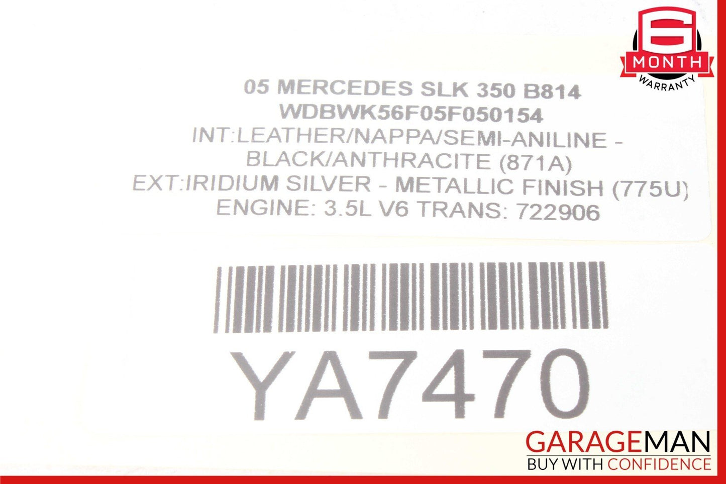 05-08 Mercedes R171 SLK350 SLK280 Front Right Seatbelt Seat Belt Retractor OEM