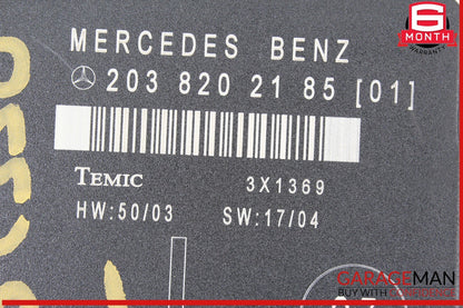 01-07 Mercedes W203 C350 Sport Rear Left Side Door Control Module 2038202185 OEM