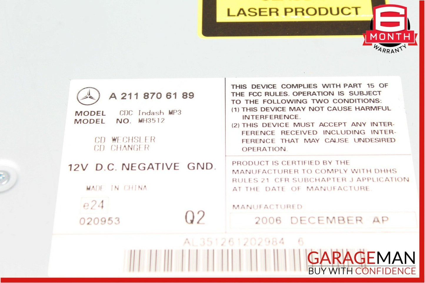 06-12 Mercedes W164 ML350 GK350 R350 Radio Stereo 6 Disk CD Changer Player OEM