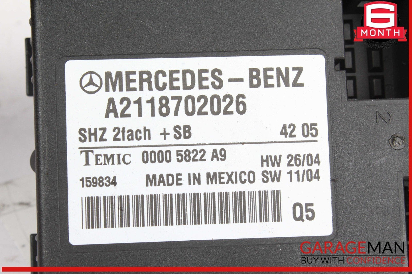 06-13 Mercedes W251 R500 4MATIC Heated Seat Control Module Unit 2118702026