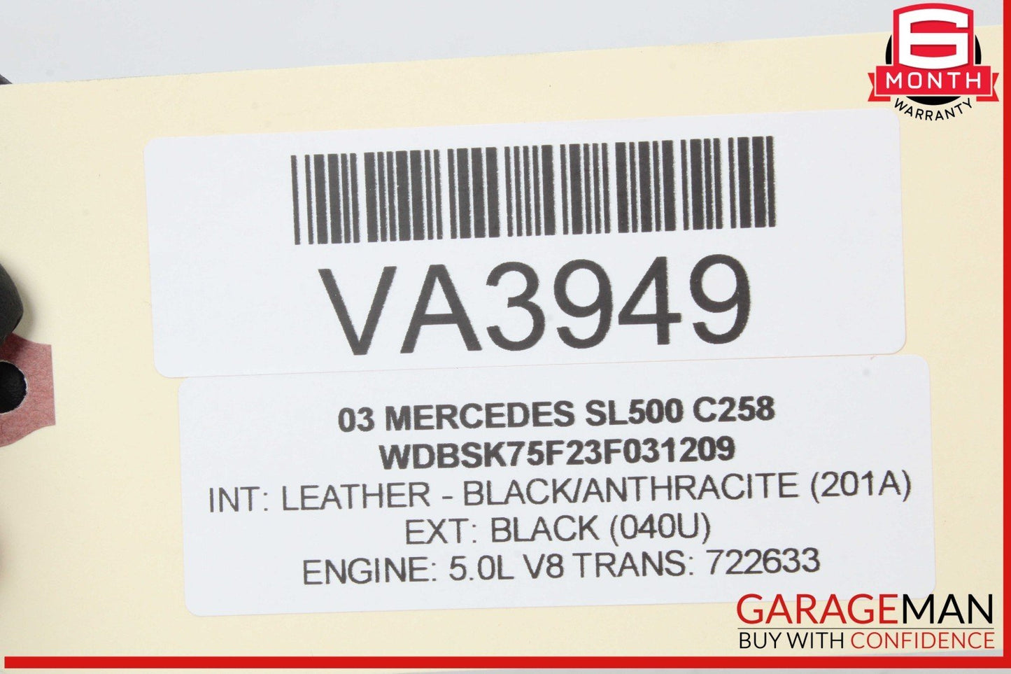 03-12 Mercedes R230 SL500 Convertible Trunk Frame Left Lock Cylinder OEM
