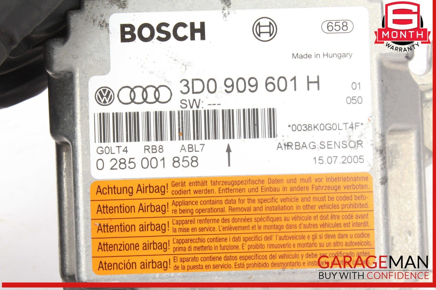 03-10 Porsche Cayenne 955 957 Crash Sensor Control Module Unit 3D0909601H OEM