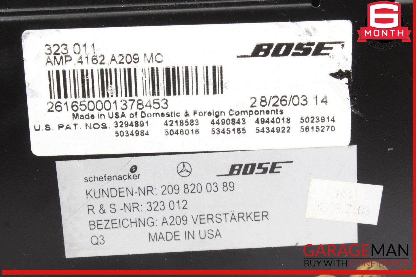 03-05 Mercedes W209 CLK500 CLK320 Amplifier Amp Bose Audio Sound 2098200389 OEM