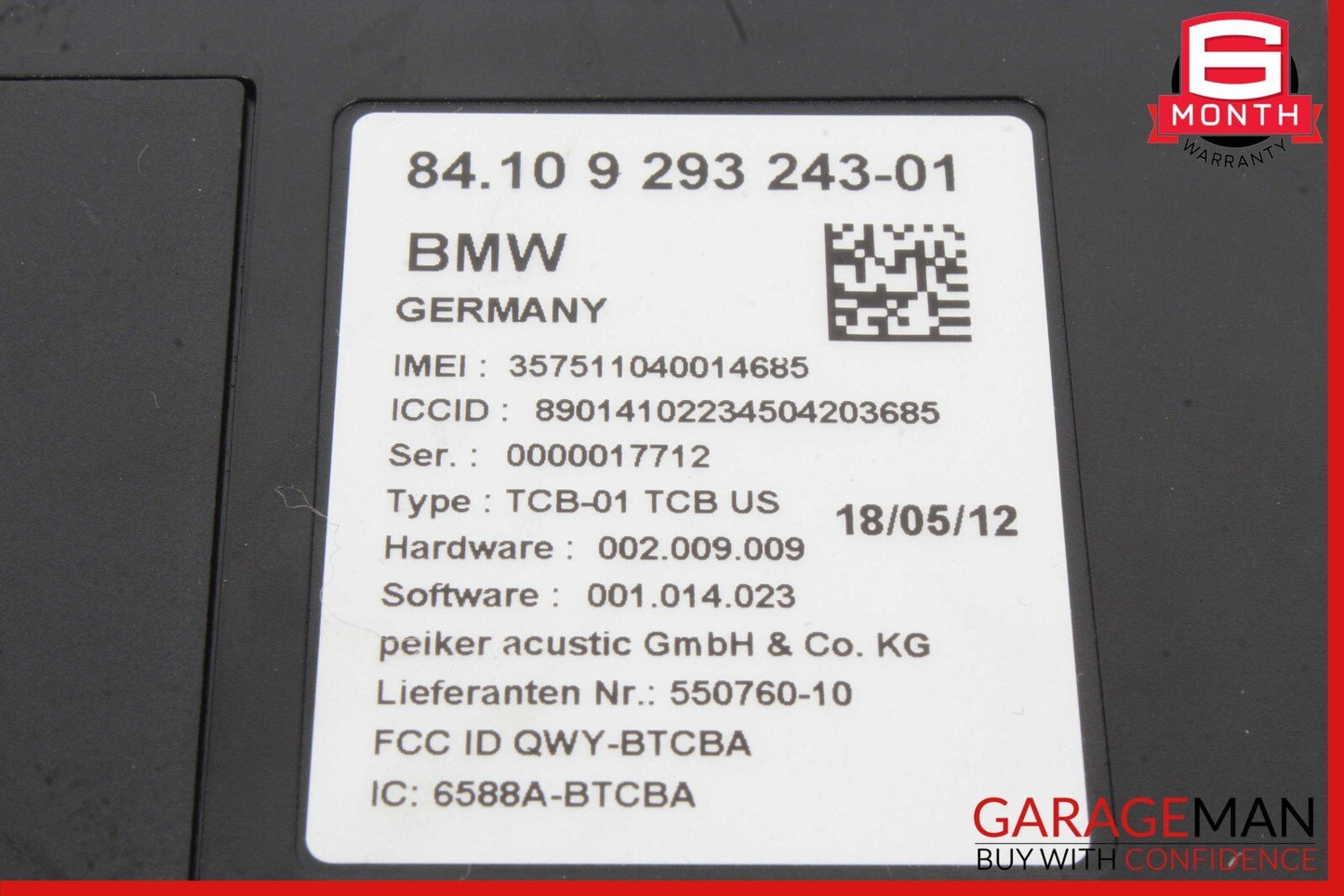 11-16 BMW 550i 528i 535i Telematics Control Module 9293243