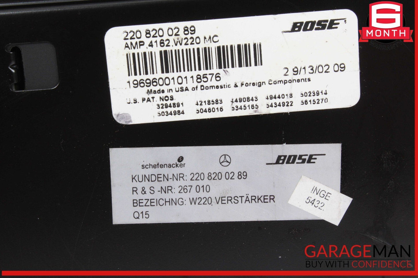 00-03 Mercedes W220 S500 S430 S55 AMG Radio Audio Amplifier Amp 2208200289 OEM