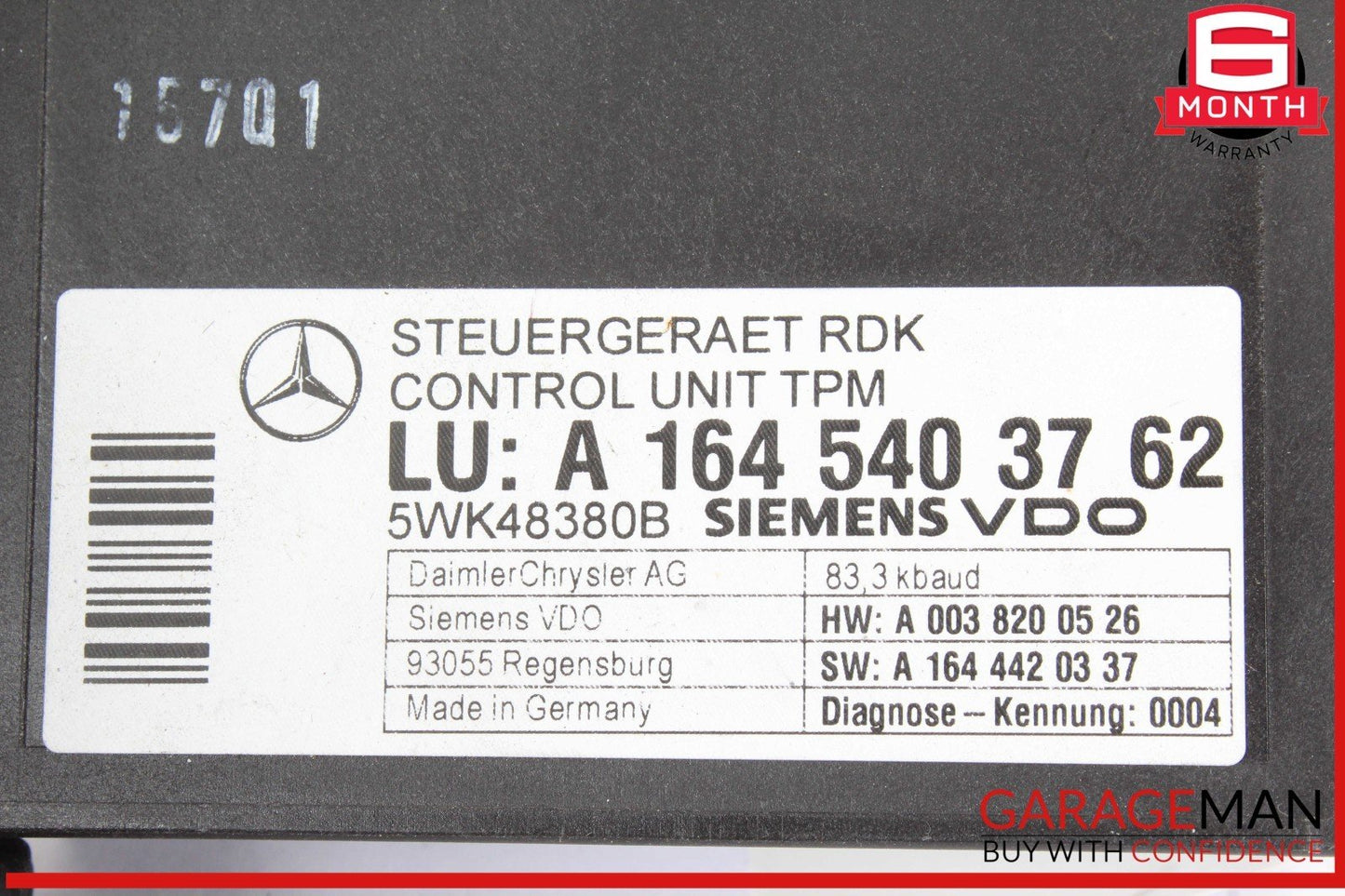 06-13 Mercedes W219 CLS550 GL450 R350 TPMS Tire Pressure Control 1645403762 OEM