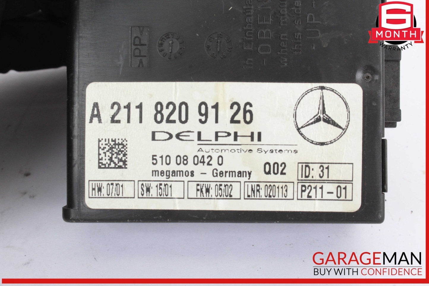 00-12 Mercedes R230 SL500 C230 S430 E320 Anti Theft Alarm Module 2118209126 OEM