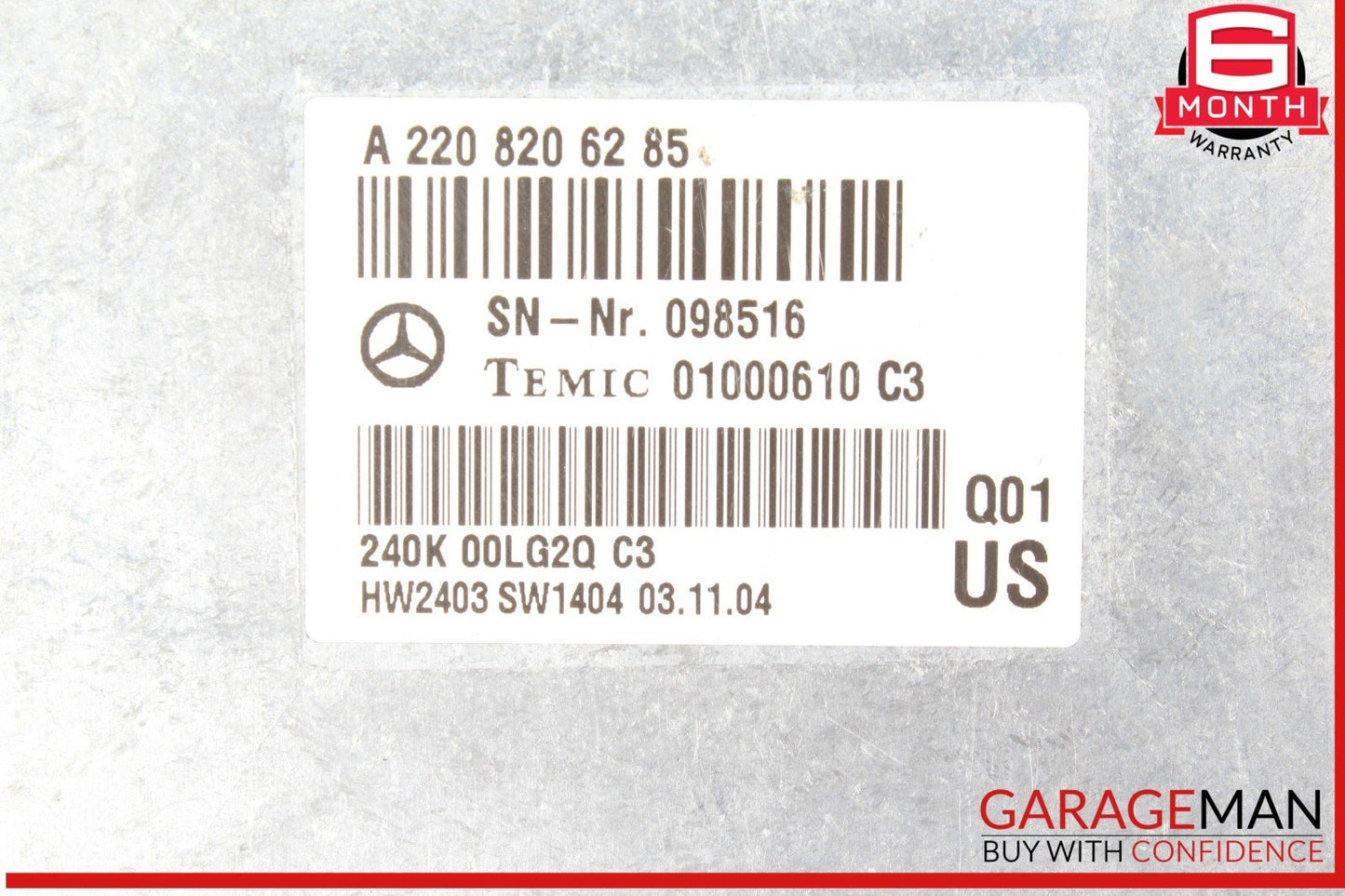 03-06 Mercedes W220 S500 4MATIC SL55 Voice Control Module 2208206285 OEM