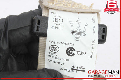 14-17 Maserati Quattroporte S Rear Center Seat Belt Seatbelt Beige OEM