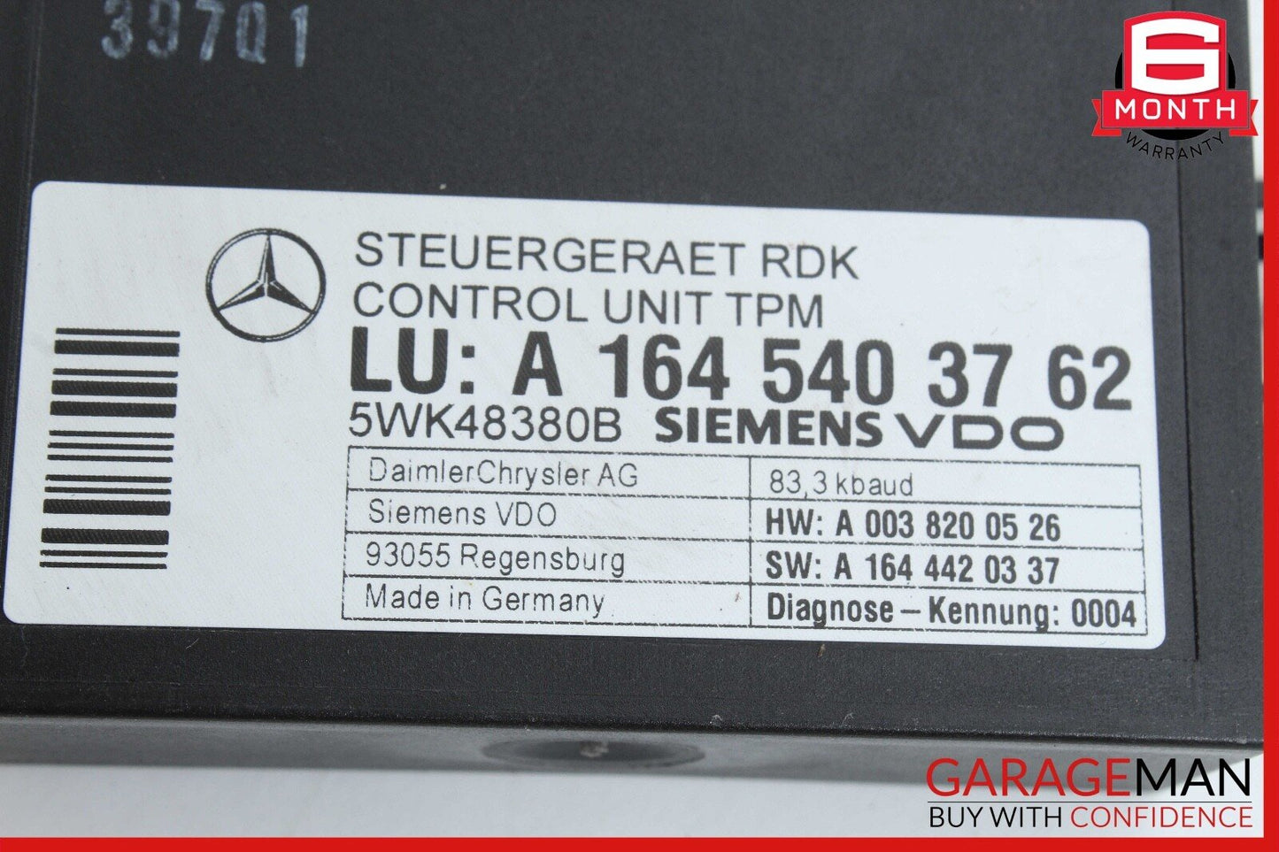 06-12 Mercedes W211 E350 SL550 CLS550 TPMS Tire Pressure Control 1645403762 OEM