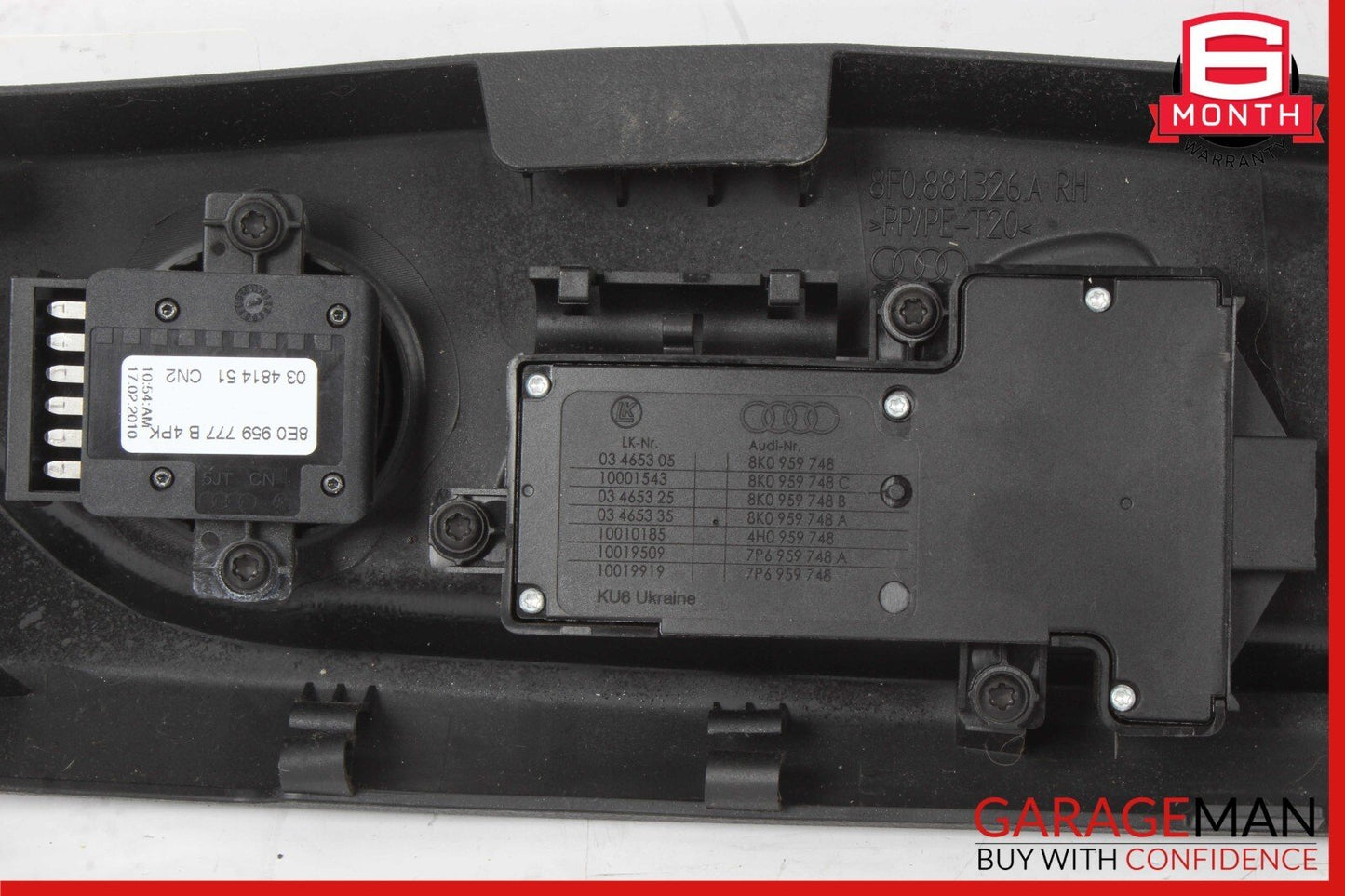 10-17 AUDI S5 FRONT RIGHT PASSENGER SIDE SEAT SWITCH FRAME TRIM PANEL OEM
