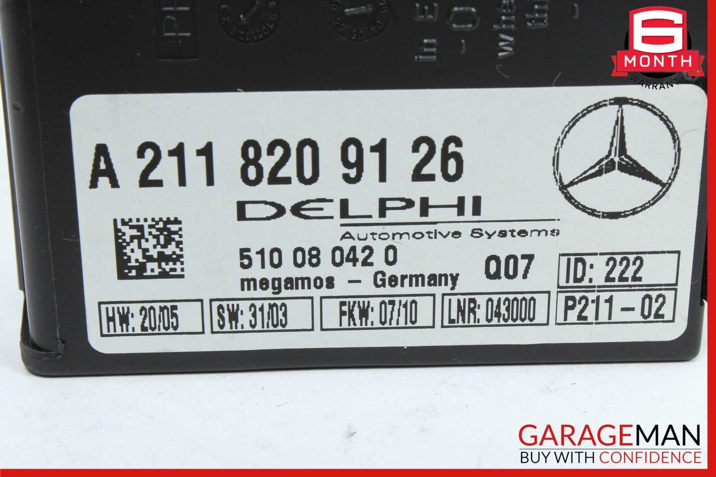 03-12 Mercedes R171 SLK350 SL500 Anti Theft Alarm Signal Control Module Unit