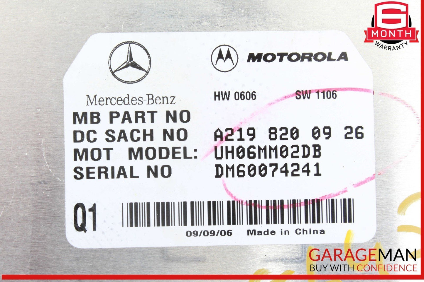06-12 Mercedes X164 GL450 4MATIC Communication Control Module 2198200926 OEM