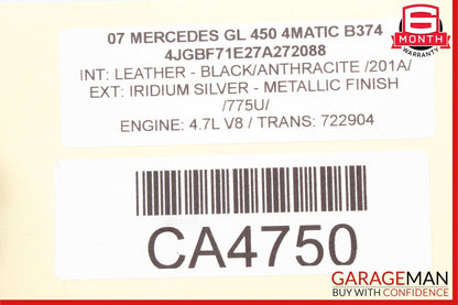 07-12 Mercedes X164 GL450 GL320 Rear Left or Right Side Air Bag Spring Shock OEM