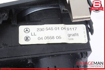 03-12 Mercedes R230 SL500 SL550 SL55 AMG Headlight Control Switch Assembly Black