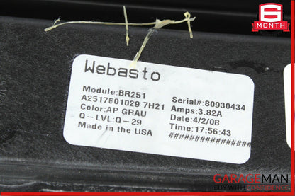 06-12 Mercedes GL450 R350 Top Upper Sunroof Sun Roof Frame Rail Glass Assembly