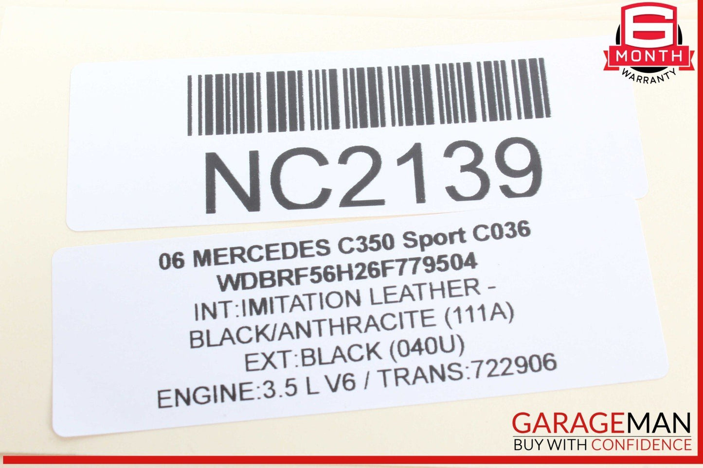 01-07 Mercedes W203 C350 Sport Front Right Side Sunvisor Sun Visor Gray OEM