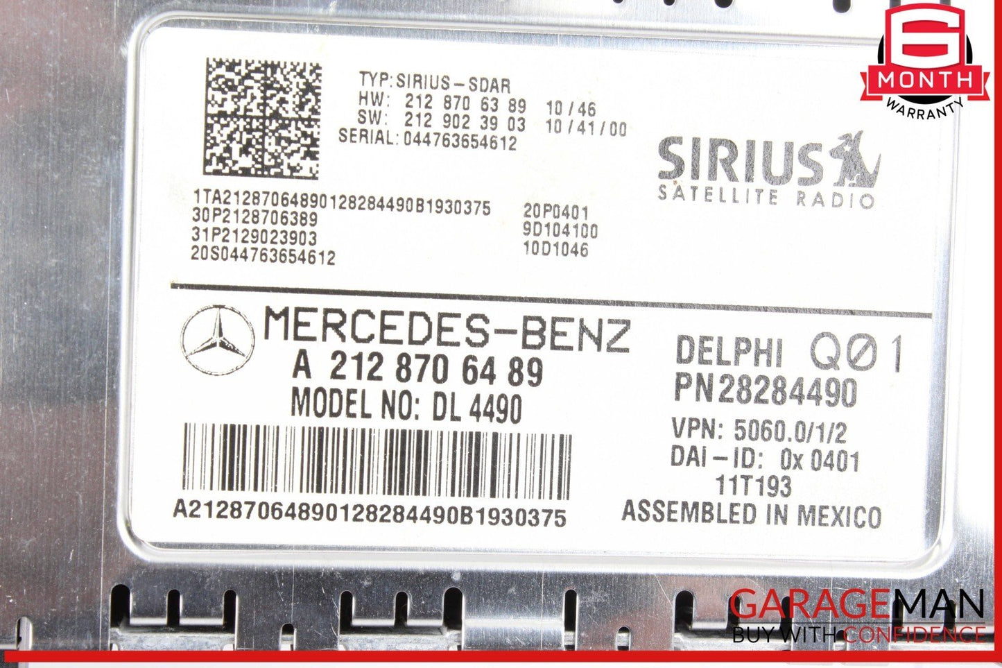 12-14 Mercedes W204 C250 GLK350 Sirius Satellite Radio Receiver 2128706489 OEM