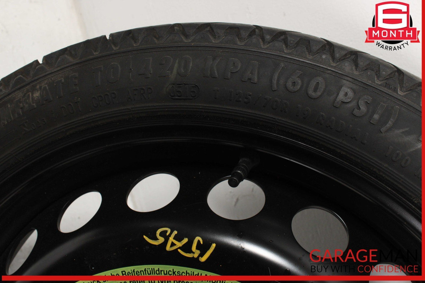 09-16 Audi A5 A4 S4 S5 Emergency Spare Tire Wheel Donut Rim T125/70R19 OEM