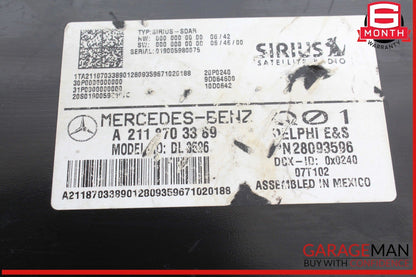 03-09 Mercedes W219 CLS550 GL450 Sirius Satellite Radio Receiver 2118703389 OEM