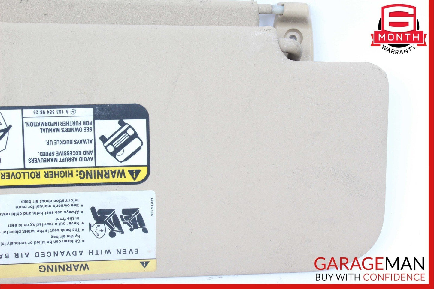 06-12 Mercedes X164 GL450 ML450 Front Left Side Sun Visor Sunvisor Shade Gray