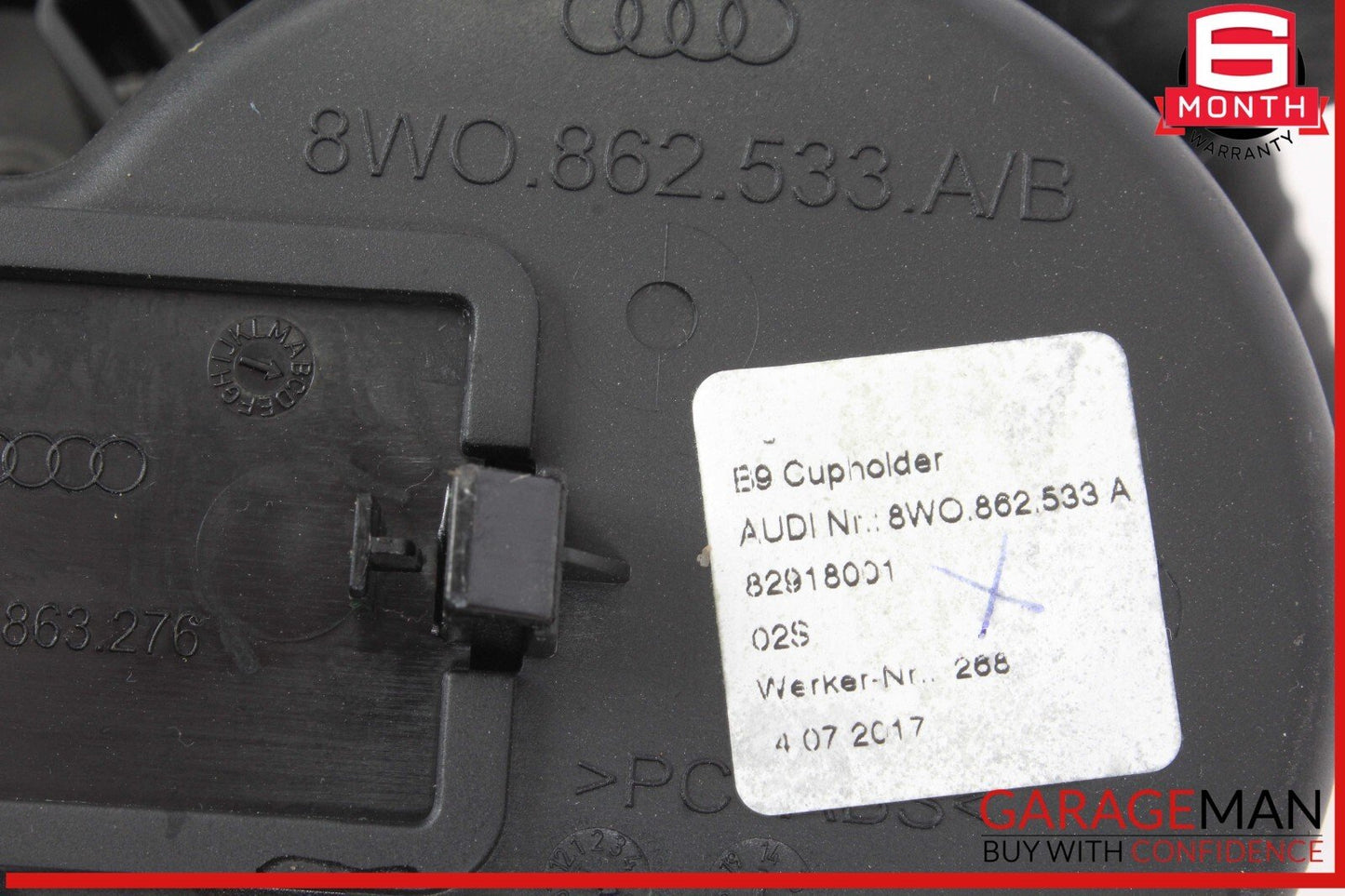 17-24 Audi A4 Quattro Front Center Console Dual Drink Cup Holder OEM
