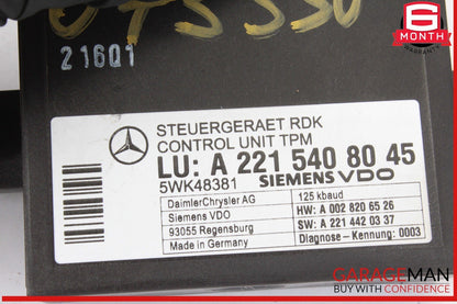 07-14 Mercedes W221 S550 CL550 Tire Pressure Monitor Module 2215408045 OEM