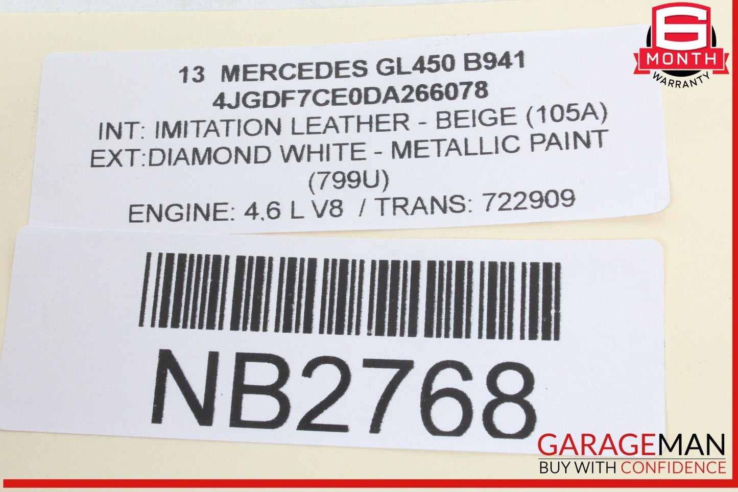 12-19 Mercedes X166 GL450 GLS550 Rear 2nd Row Left Driver Side Seat Belt OEM