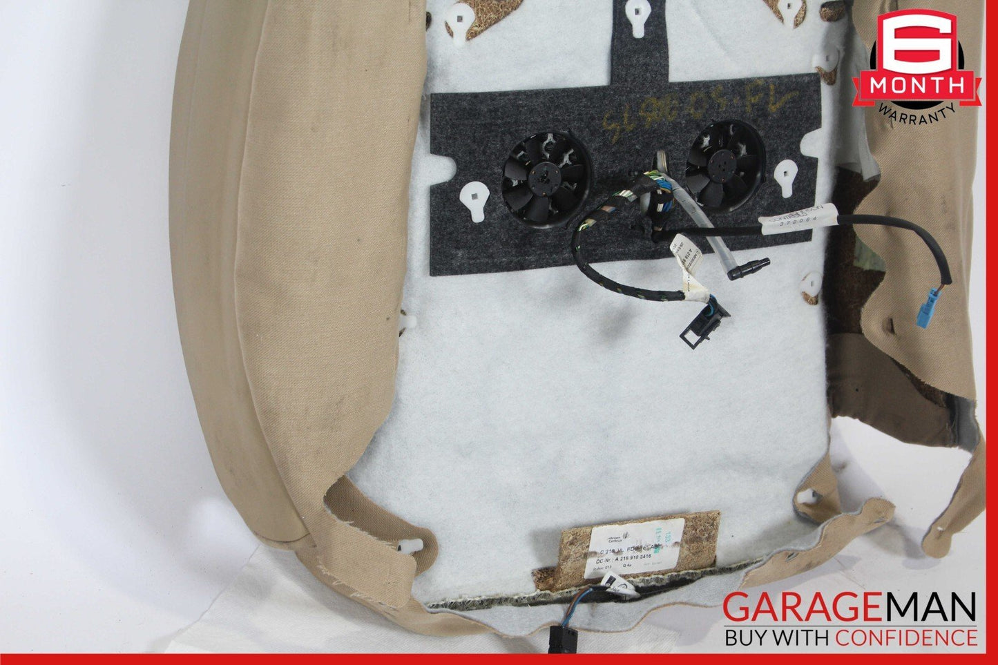 07-14 Mercedes W216 CL550 Front Right Top Upper Seat Cushion Cover Brown