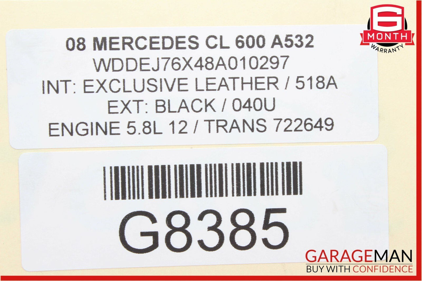 03-12 Mercedes W221 S600 CL65 AMG Turbocharger Hose Pipe Right 2750980607 OEM